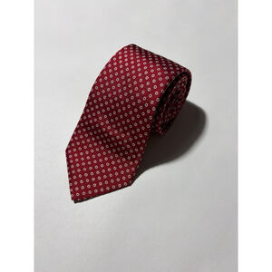 Valentino Red Silk Micro Print Neck Tie Italy Designer Luxury